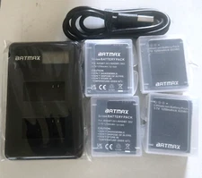 Camera batteries (4) with charger Batmax