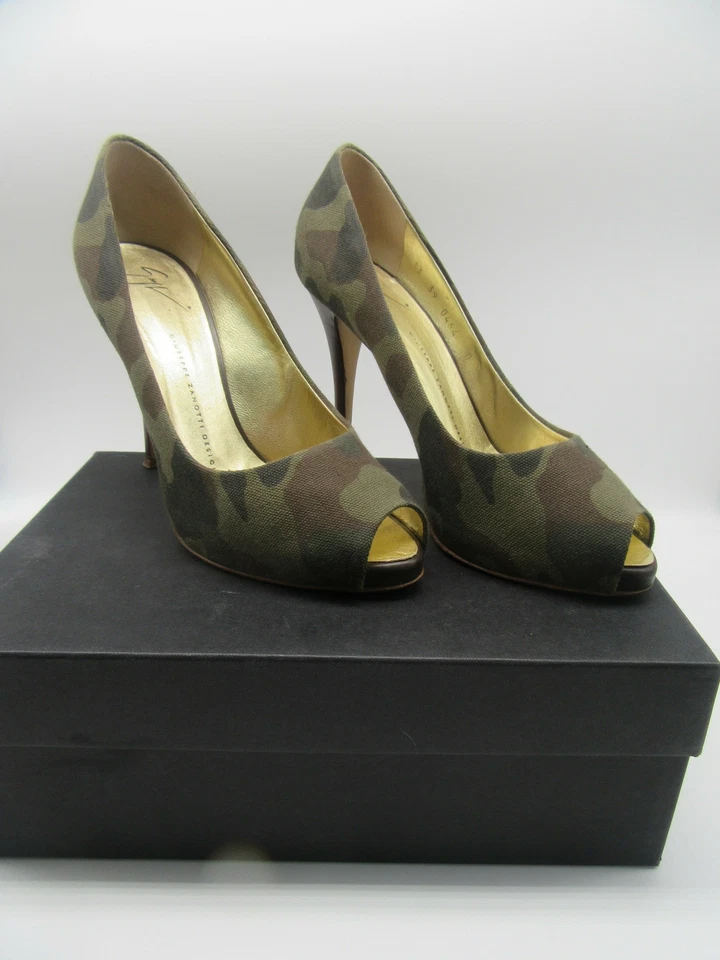 GIUSEPPE ZANOTTI Tacones Peep-toe Verde Camuflaje Talla 39 Foto 4 de 4