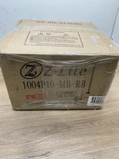 Z-Lite 1004P10-MB-RB Landry 10"W Pendant - Matte Black / Rubbed Brass