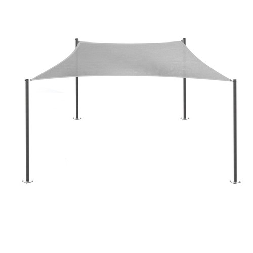 Alambre de acero sombrilla gris vela dosel rectangular bloque UV cubierta refugio exterior - Imagen 3 de 7