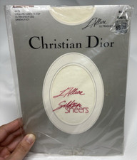 VTG Christian Dior Pantyhose L allure Control Top Ultrasheer Sandal White Sz 1
