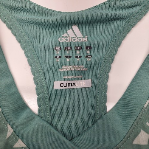 Adidas Women’s Tank Top Teal Green Climalite Racerback Workout Rare Print Small - Bild 9 von 10