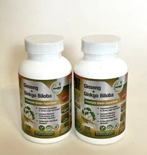 GreeNatr Ginseng + Ginkgo Biloba Superfood Supplement - 120 Tabs Each - EXP 9/27