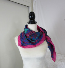 Axcess Vintage 30 inch Square Scarf Pink Purple Emerald Green Classic Preppy