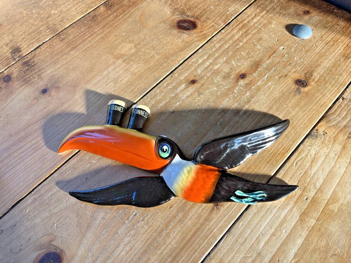 ORIGINAL 30S CARLTON WARE GOODNESS MY GUINNESS FLYING TOUCAN WALL