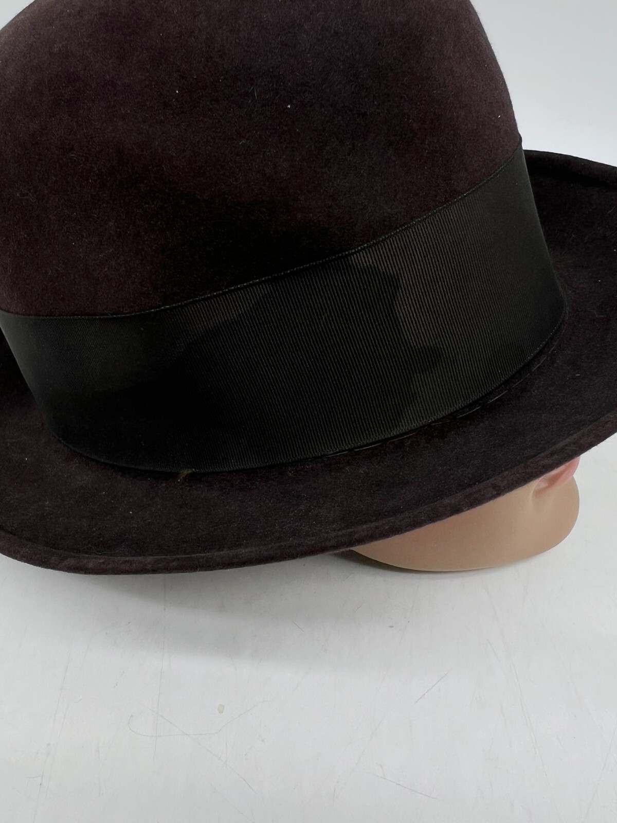 Cappello da bowler britannico impermeabile vintage Keens taglia 7 1 2 marrone da spettacolo equestre