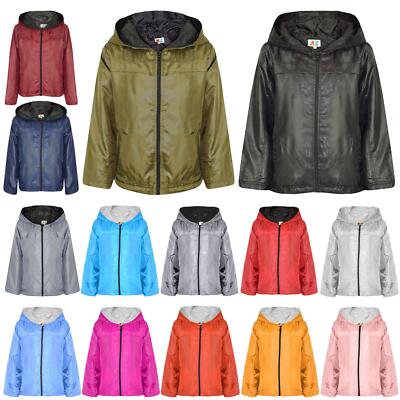 Mädchen Jungen Regenmäntel Jacken Kinder wasserdicht Kapuze Regenjacke Alter 5-13 Jahre