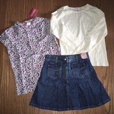 NWT Girls Gymboree Outfit Skort Purple Floral Blouse Rhinestone Tee Shirt Size 9