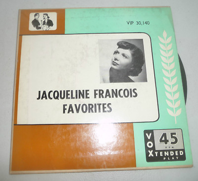 JACQUELINE FRANCOIS FAVORITES RECORD 45 RPM SI TU PARTAIS OCTOBRE JE T'AIME 1953