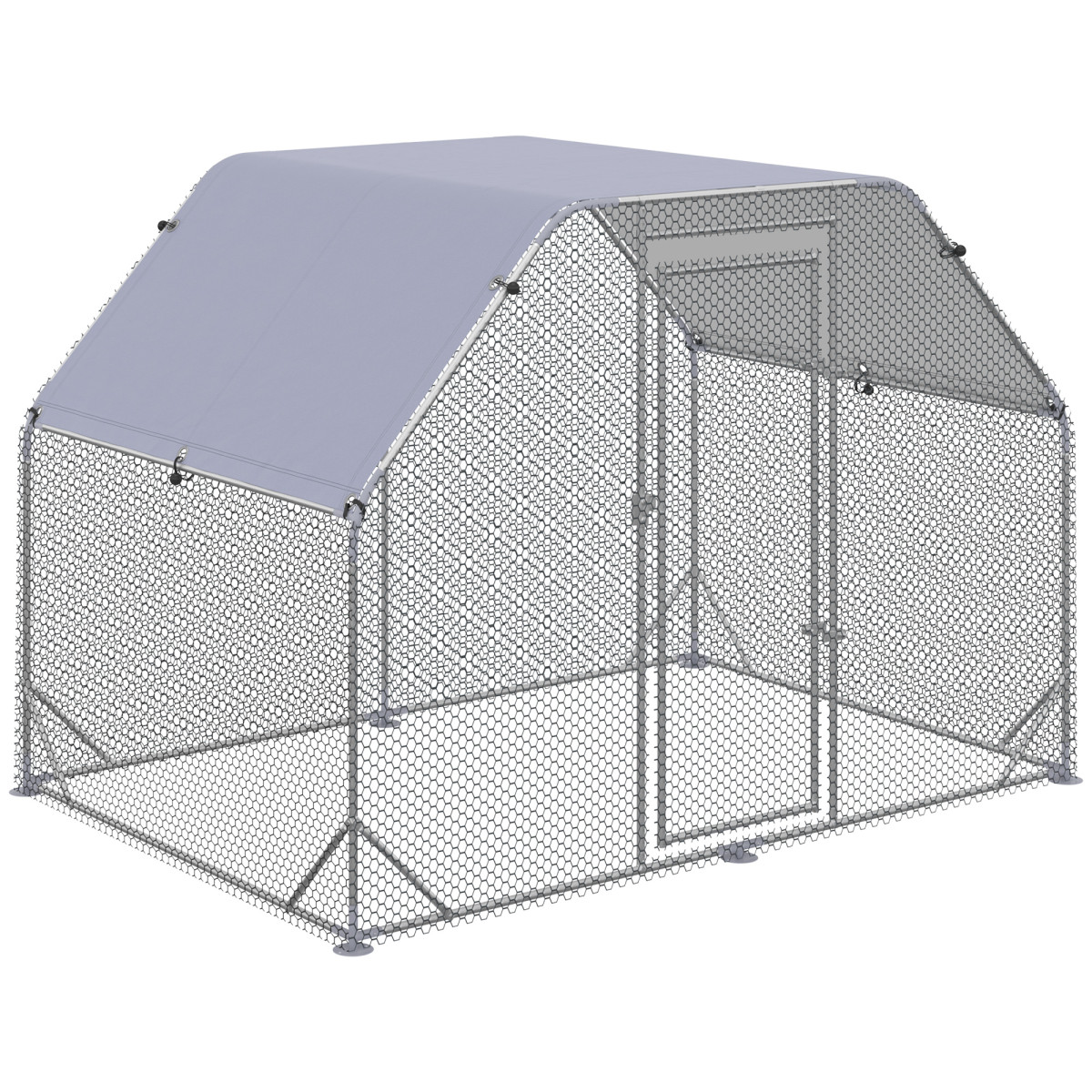 Pawhut Chicken Run W/ Roof, Walk In Chicken Coop, Hen House - 280 X 190 X 195 Cm - Image 2