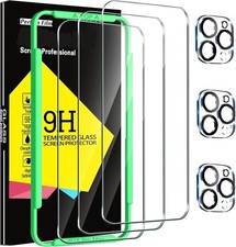 3 3 Protector de Pantalla y Camara Lente Vidrio Templado para iPhone 15 Pro Max