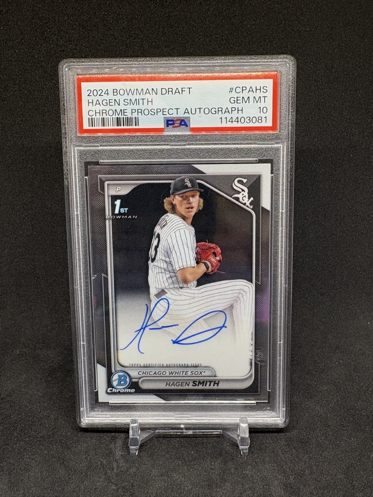 2024 Bowman Draft Chrome Hagen Smith #CPA-HS Autograph 1st Bowman PSA 10