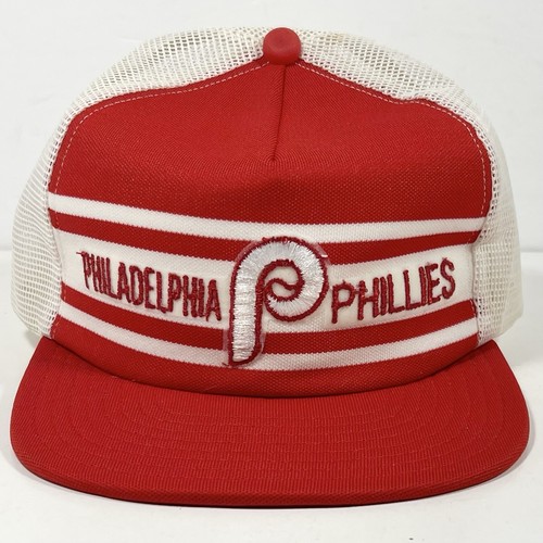 Vintage Philadelphia Phillies Snapback Hat 1980s VTG Cap Red/White Trucker USA