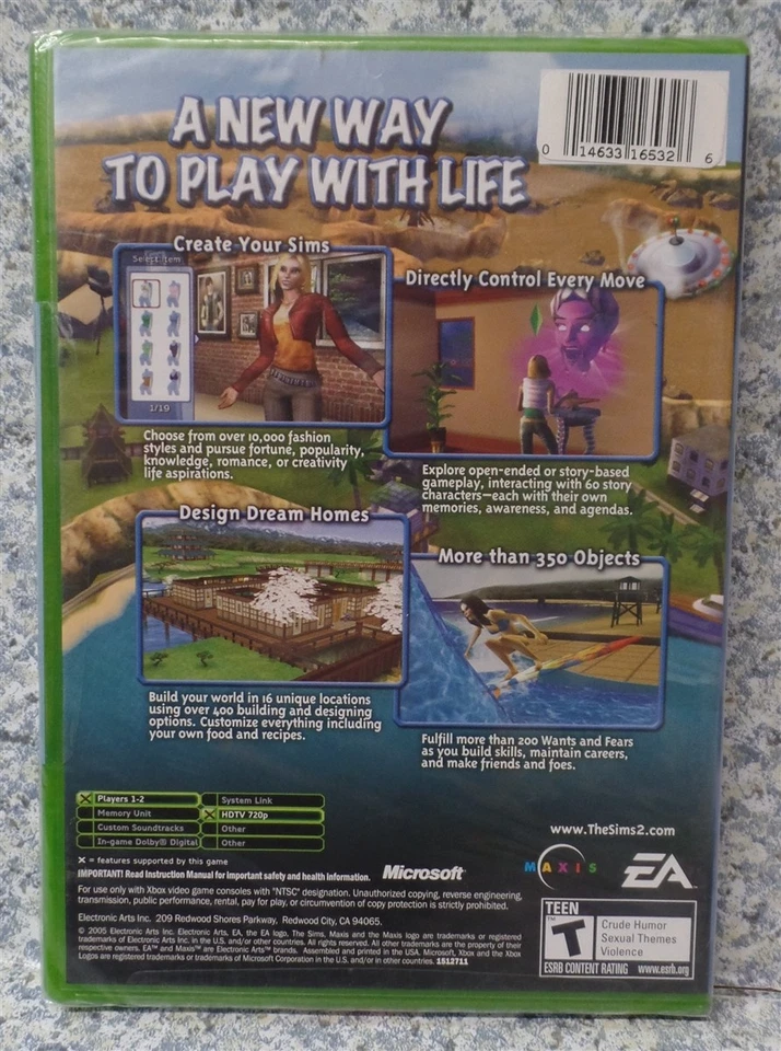 Video Game XBOX The Sims 2 #2 NEW SEALED - Image 2 of 4