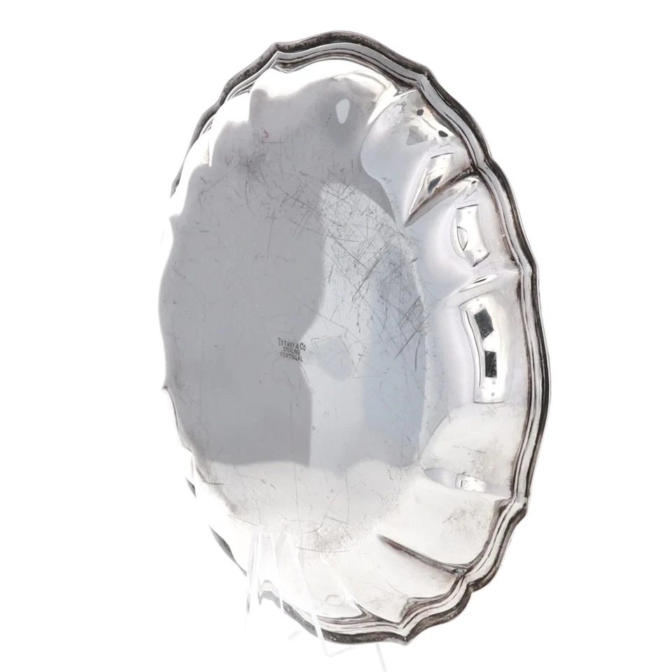 Bandeja estriada Tiffany & Co 1957 vintage de plata de ley Foto 3 de 4