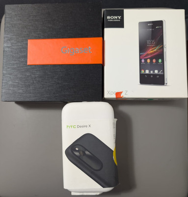 3x OVP HTC, Sony, Gigaset mit Zubehör/Ladekabel ohne Handy Zubehör Unbenutzt!