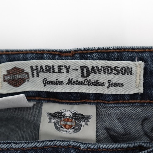 Harley-Davidson Jeans Womens 10 Regular Blue Denim Straight Leg Biker Motorcycle - Picture 17 of 19