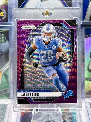 2024 Prizm 26/99 JERSEY # MATCH 1/1 Purple Wave SP Jahmyr Gibbs Detroit Lions