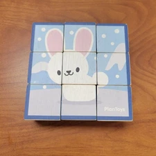 PlanToys Animal Puzzle Cubes wooden blocks