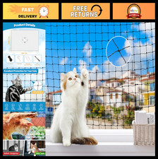Pet Safety Netting for Balcony Window - 10x13ft Reinforced Mesh Cat Fence, Ant