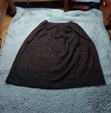 Vintage 80s Ralph Lauren Brown Paisley Prarie Skirt Wool Midi Peasant Size 8