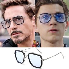HOT Tony Stark occhiali da sole uomo metallo Avengers Iron Man Robert Downey occ