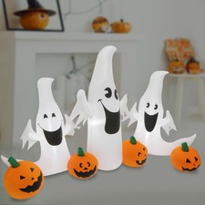 Halloween Inflatables Indoor Outdoor Decorations, 3 Blow Up Ghost 4 Blow Up Pump