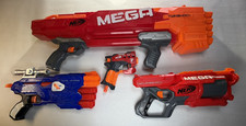 Nerf Blaster Lot Of 4: Mega Twinshock CycloneShock Dual-Strike Big Shock Tested