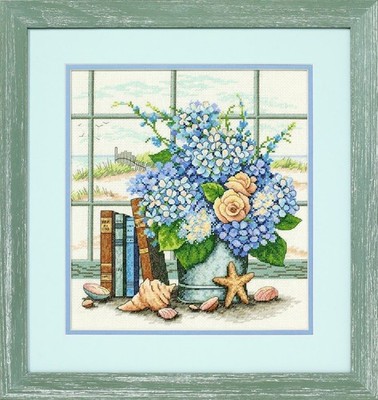 Dimensions Counted Cross Stitch Kit Hortensien und Muscheln