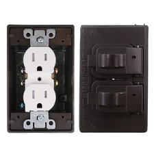 THOMAS & BETTS CS312BR WEATHERPROOF OUTDOOR DUPLEX OUTLET KIT, 15A, 125V, BRONZE