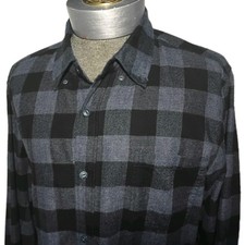 Original Weatherproof Vintage Flannel Shirt Men's Black Blue Long Sleeve XL
