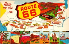 Route 66 Main Street Of America Chrome Postcard