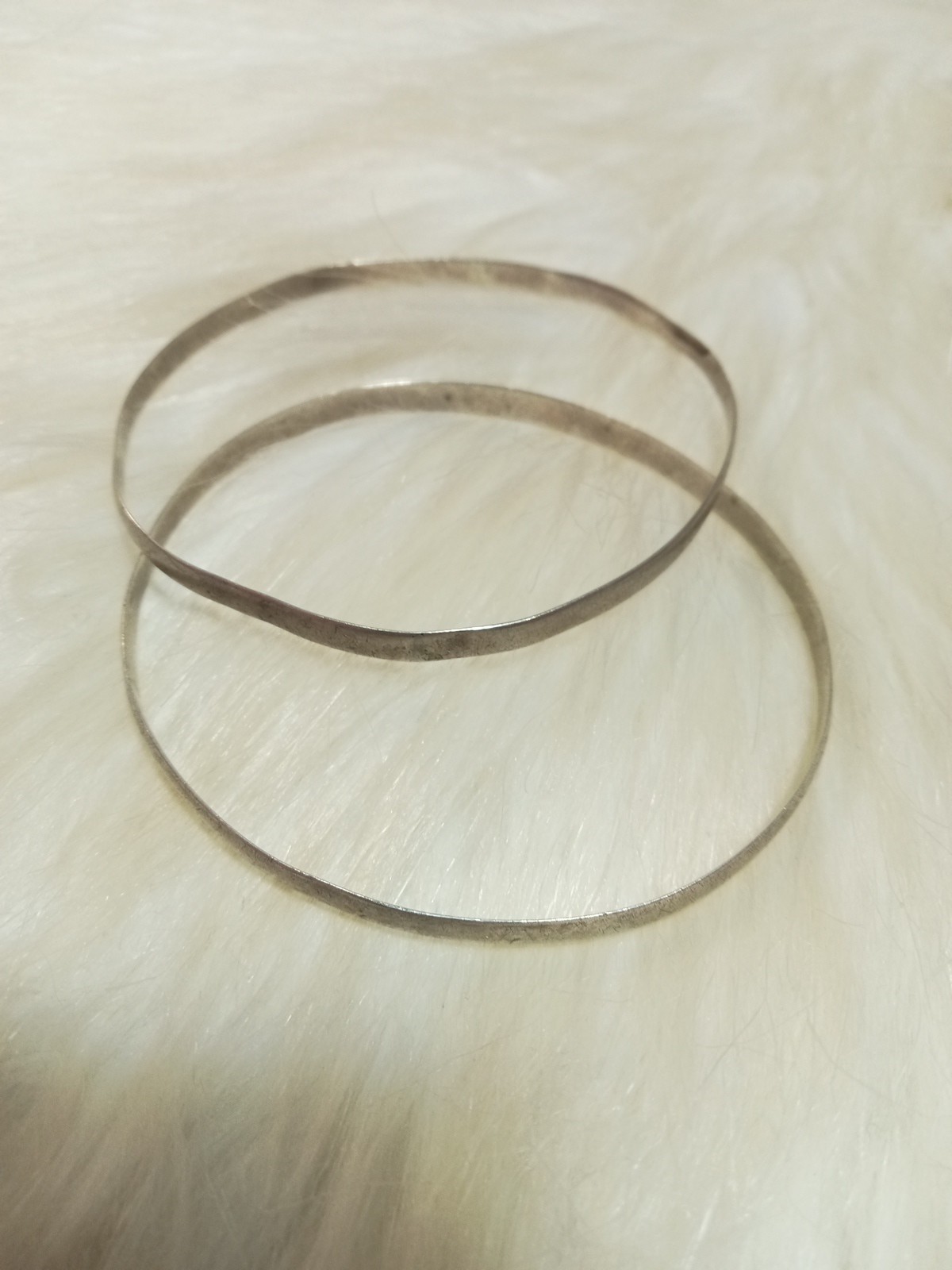 Antique Pair Solid Silver Bracelet Traditional An… - image 1