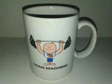 SWU Lite Lean Machine Smiling Weightlifter Coffee Tea Mug Cup Made in USA 14 Oz