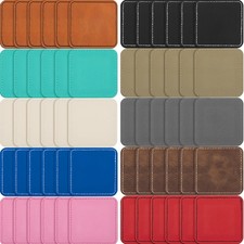 60 Pcs Blank Leather Hat Patch Square Laserable Rustic Leatherette Patch Adhe...