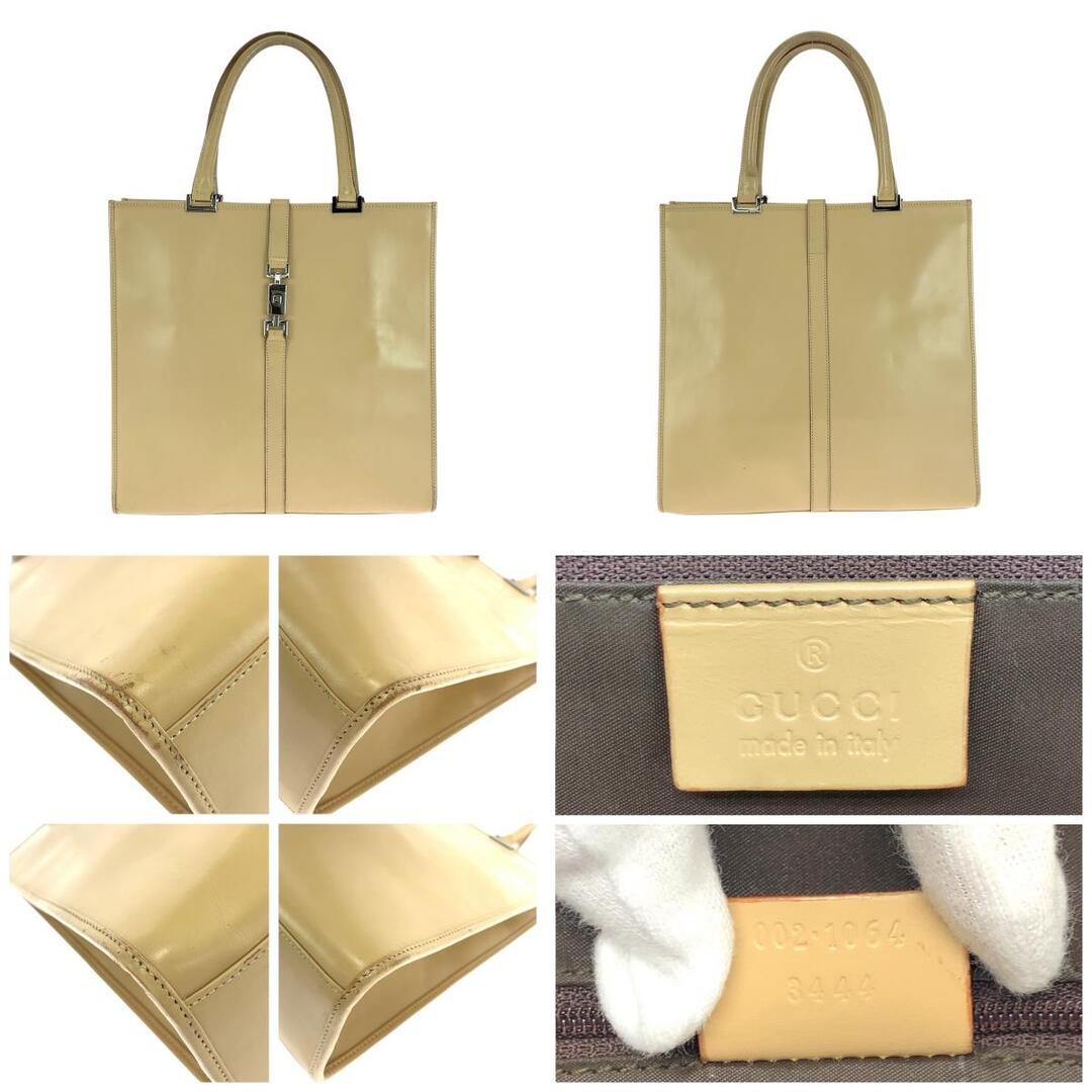 Gucci Jackie Tote Bag Beige Silver Hardware Leather Used Handbag thumbnail 2
