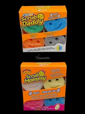 Scrub Daddy & Mommy Colors Flex Texture Scrubber Sponges, 8 Pack