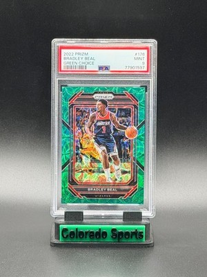 BRADLEY BEAL 2022-23 Panini Prizm #179 Green Choice Prizm (Jersey #) 3/8 PSA 9