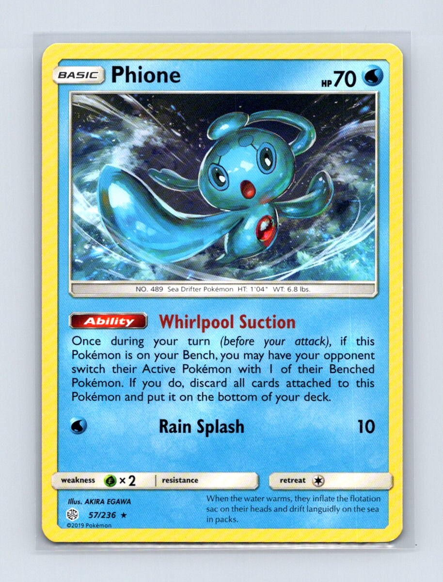 Phione 57/236 Rare Cosmic Eclipse Pokemon Lightly Played