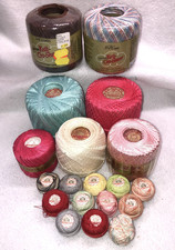 Lot of 19 Vtg J P Coats Tatting Crochet Thread Mixed Colors  Sizes Used Unused