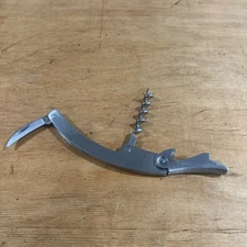 Vintage Stainless folding wine bottle opener/cork screw/foil cutter. Nice!