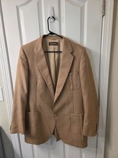 Lanvin Neiman Marcus Tuxedo Jacket 42R Men Beige Wool Dinner Blazer Formal S59