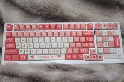 Custom very berry Aula f99 wireless mechanical keyboard, RGB, cherry profile