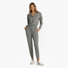 Vuori Heather Grey Lux Henley Jumpsuit