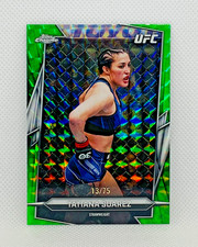 2026 Topps Chrome UFC Tatiana Suarez Green Geometric Prizm Parallel SP /75