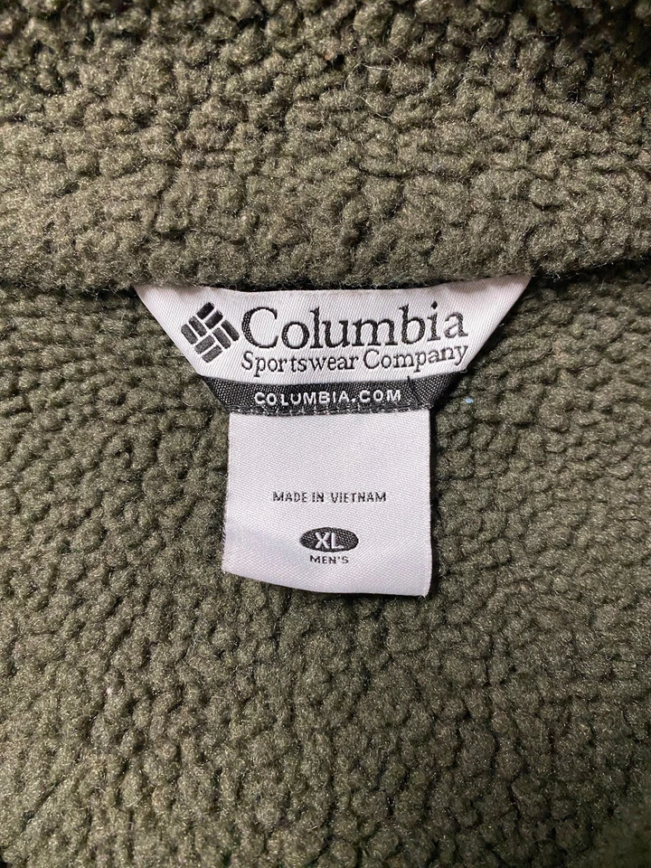 Columbia Vest Men XL Green Deep Pile Sherpa Lined Fleece Jacket - Image 2 of 4