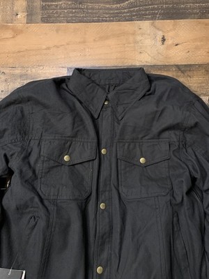 Milwaukee Leather Jacket Mens Medium Black Aramid Padded Denim Motorcycle Biker