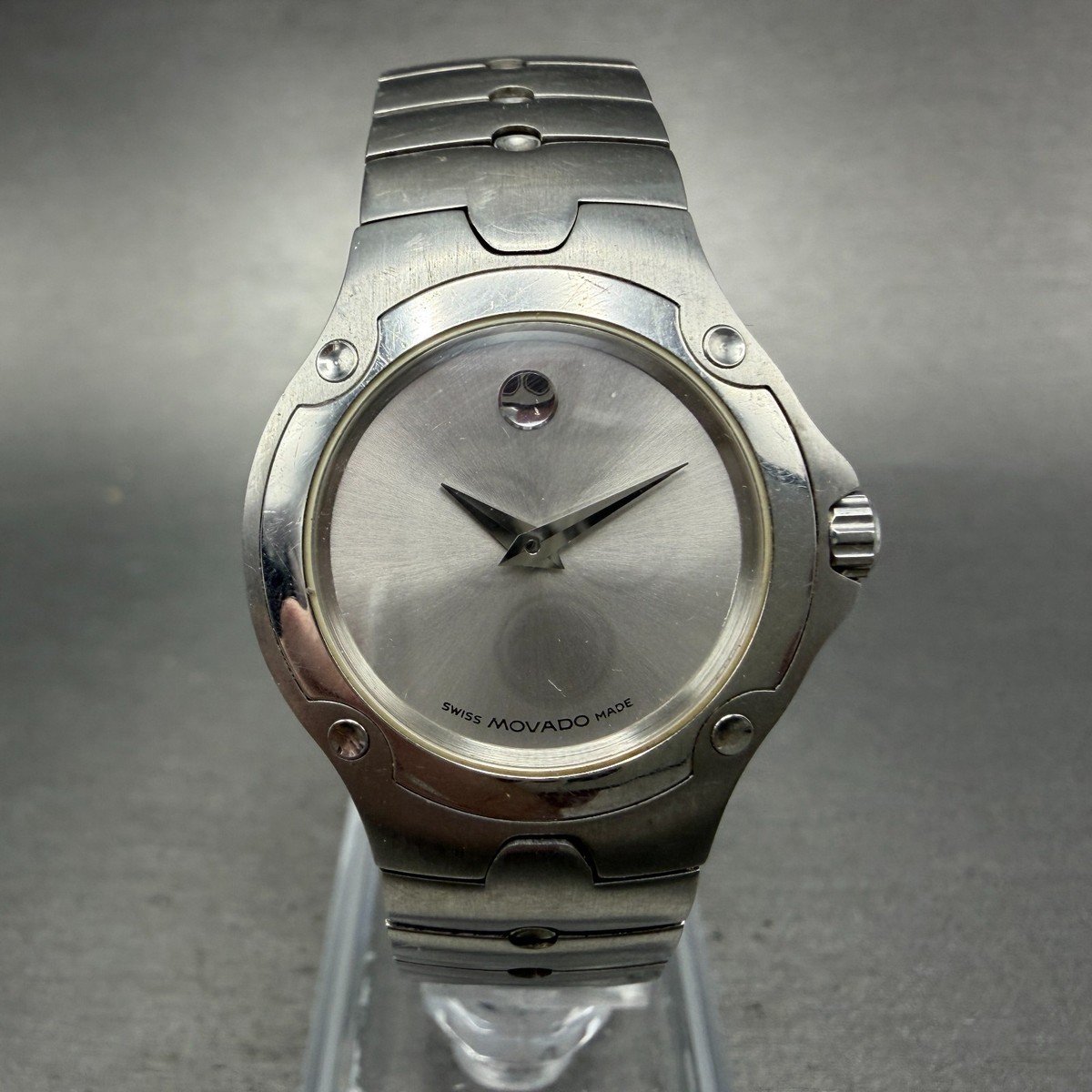 BRAND NEW WOMEN\'S MOVADO SPORTS EDITION SILVER BLACK WATCH movado-women-s-watch-veturi-  main image 2