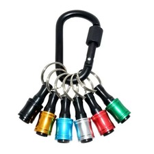 6pcs 1/4" Hex Shank Quick Release Keychain Screwdriver Drill Bit Holder Bit Set