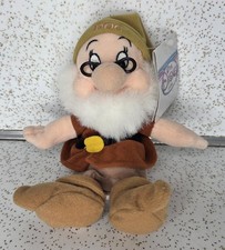 Disney Store Snow White Seven Dwarf DOC Mini 8" Bean Bag Plush Toy NWT